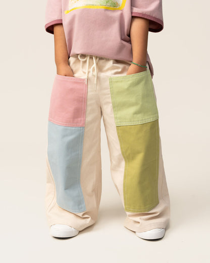 Wide Leg Pants | Patchwork