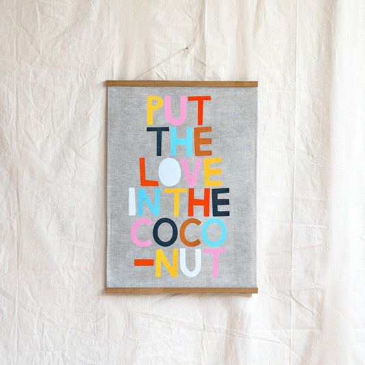 Love in the Coconut Linen Art Print