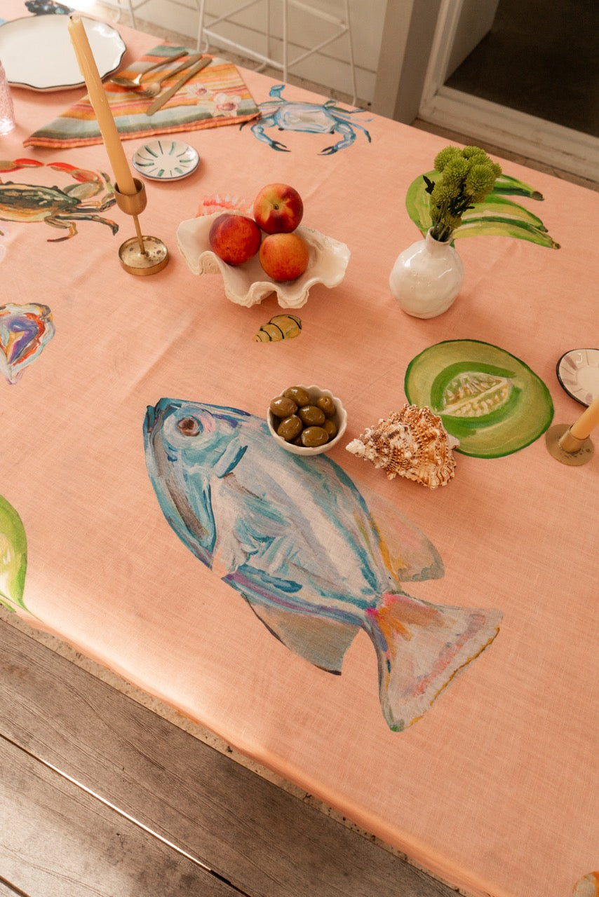 Annie Everingham Tablecloth - Pastel Sea