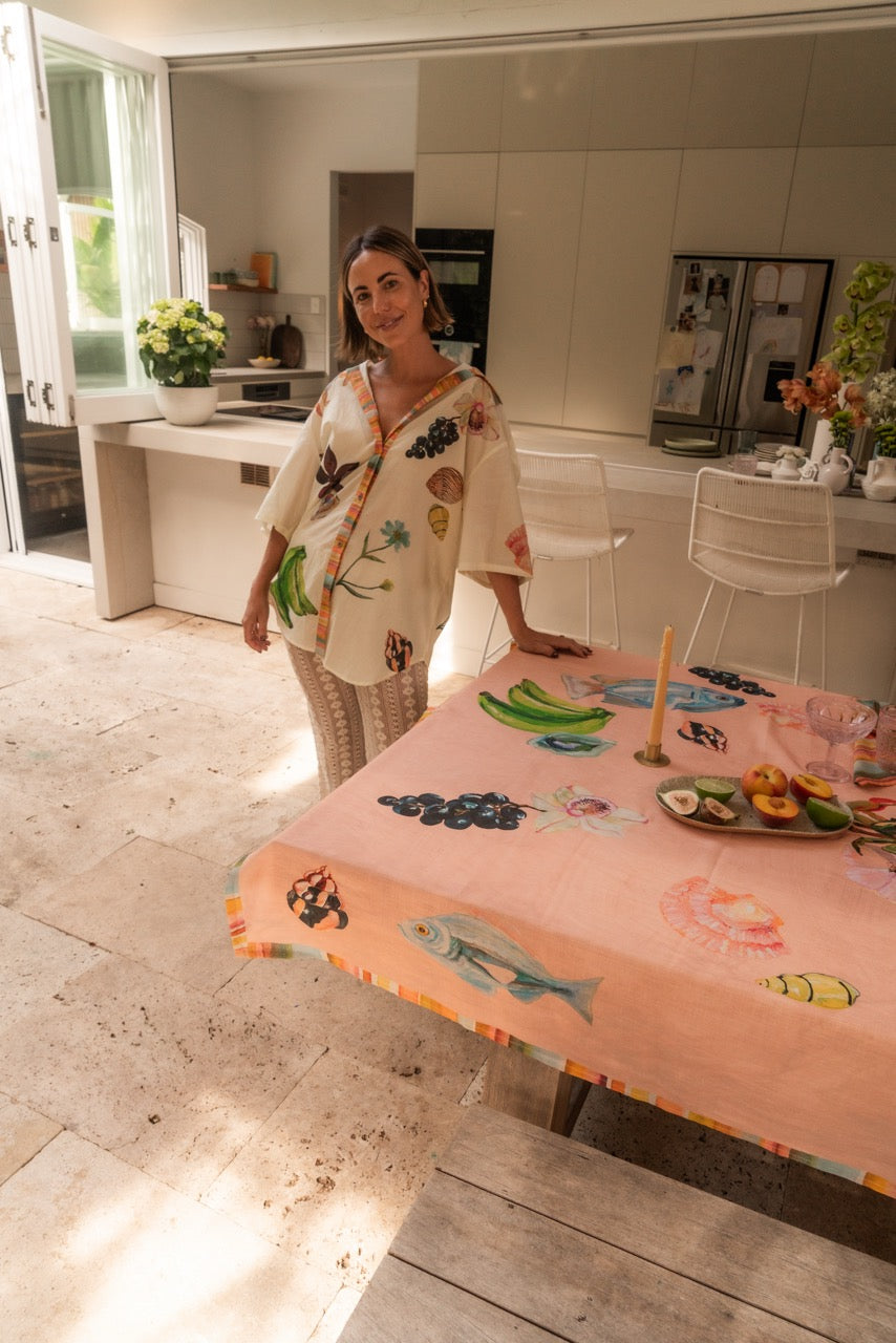 Annie Everingham Tablecloth - Pastel Sea