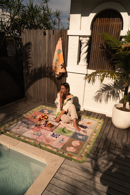 Annie Everingham Picnic Rug - Patchwork Sea