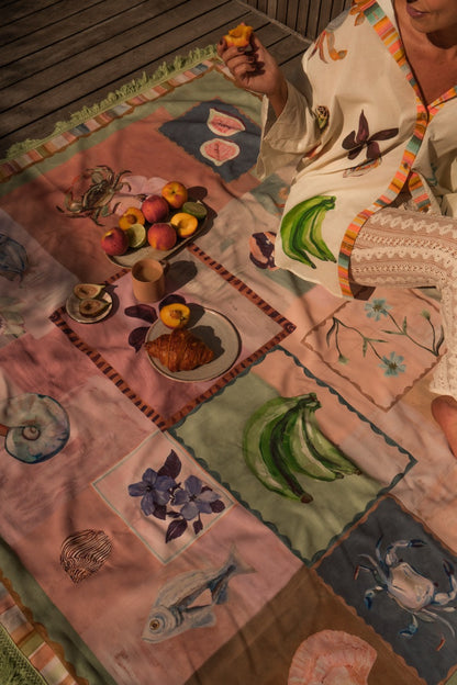 Annie Everingham Picnic Rug - Patchwork Sea