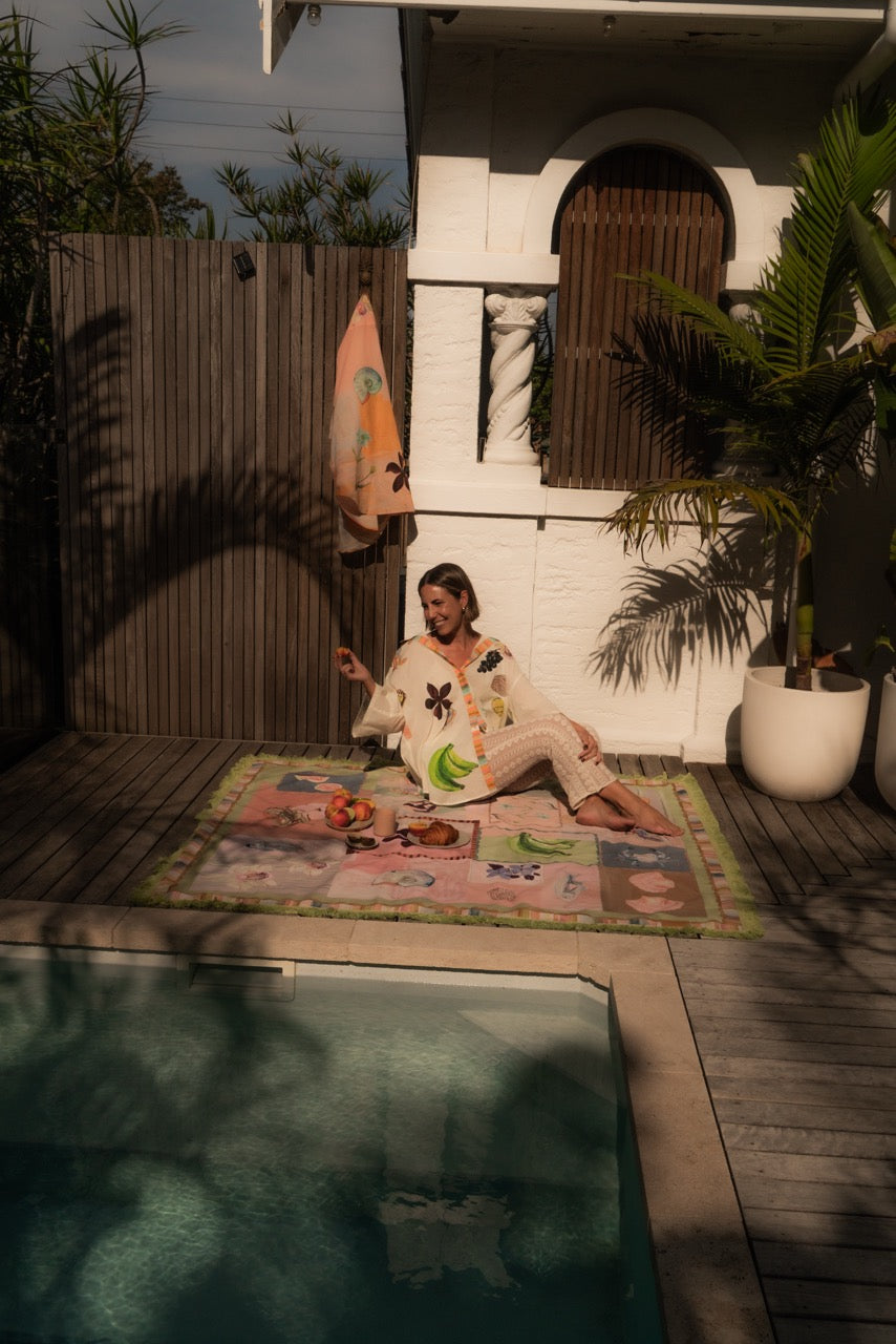 Annie Everingham Picnic Rug - Patchwork Sea