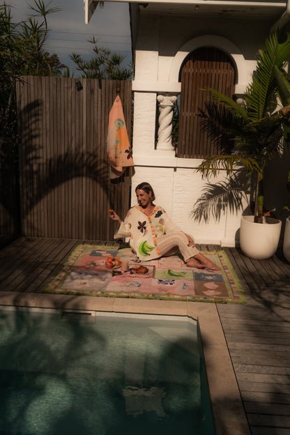 Annie Everingham Picnic Rug - Patchwork Sea