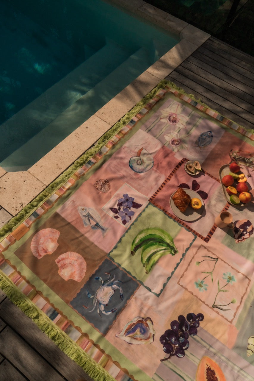Annie Everingham Picnic Rug - Patchwork Sea