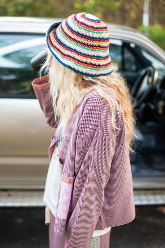 Crochet Hat ~ Vintage Rainbow