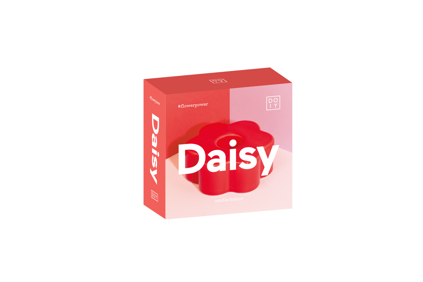 Daisy Candle Holder Red