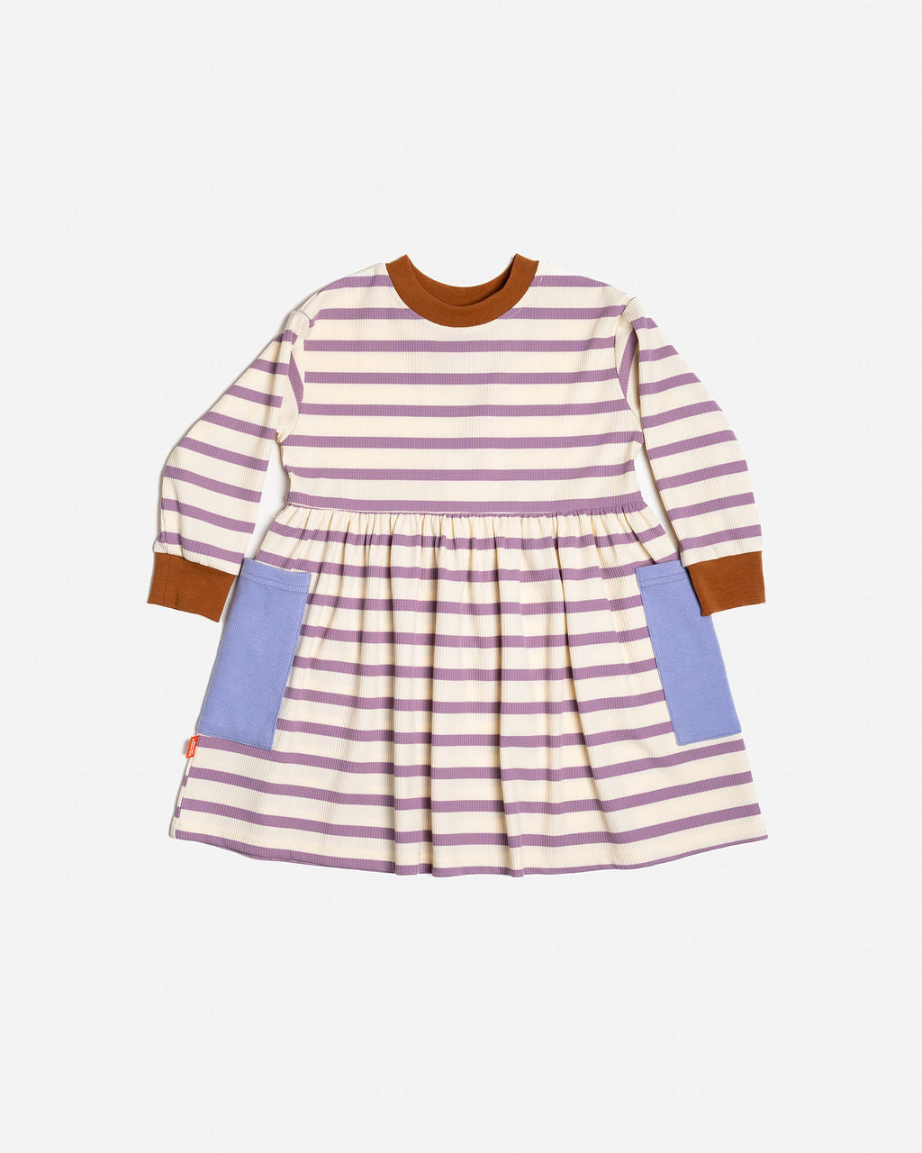 Long Sleeve Bell Dress | Purple Stripes