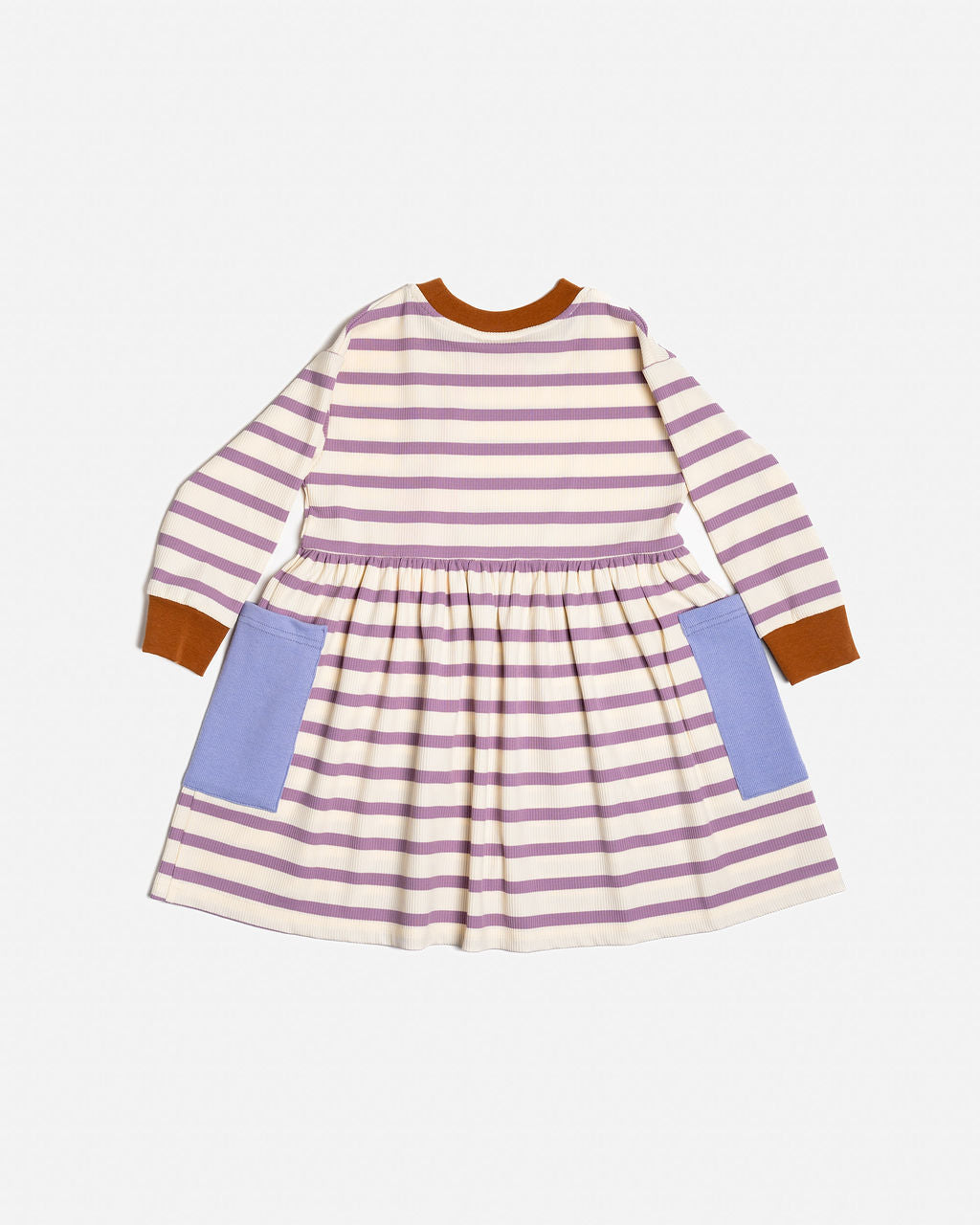 Long Sleeve Bell Dress | Purple Stripes