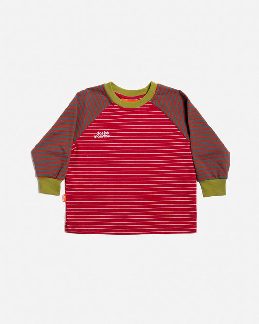 Raglan Long Sleeve T-Shirt | Burgundy Stripes
