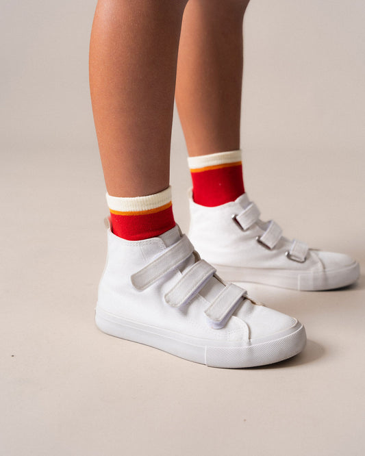 Socks Red & Beige