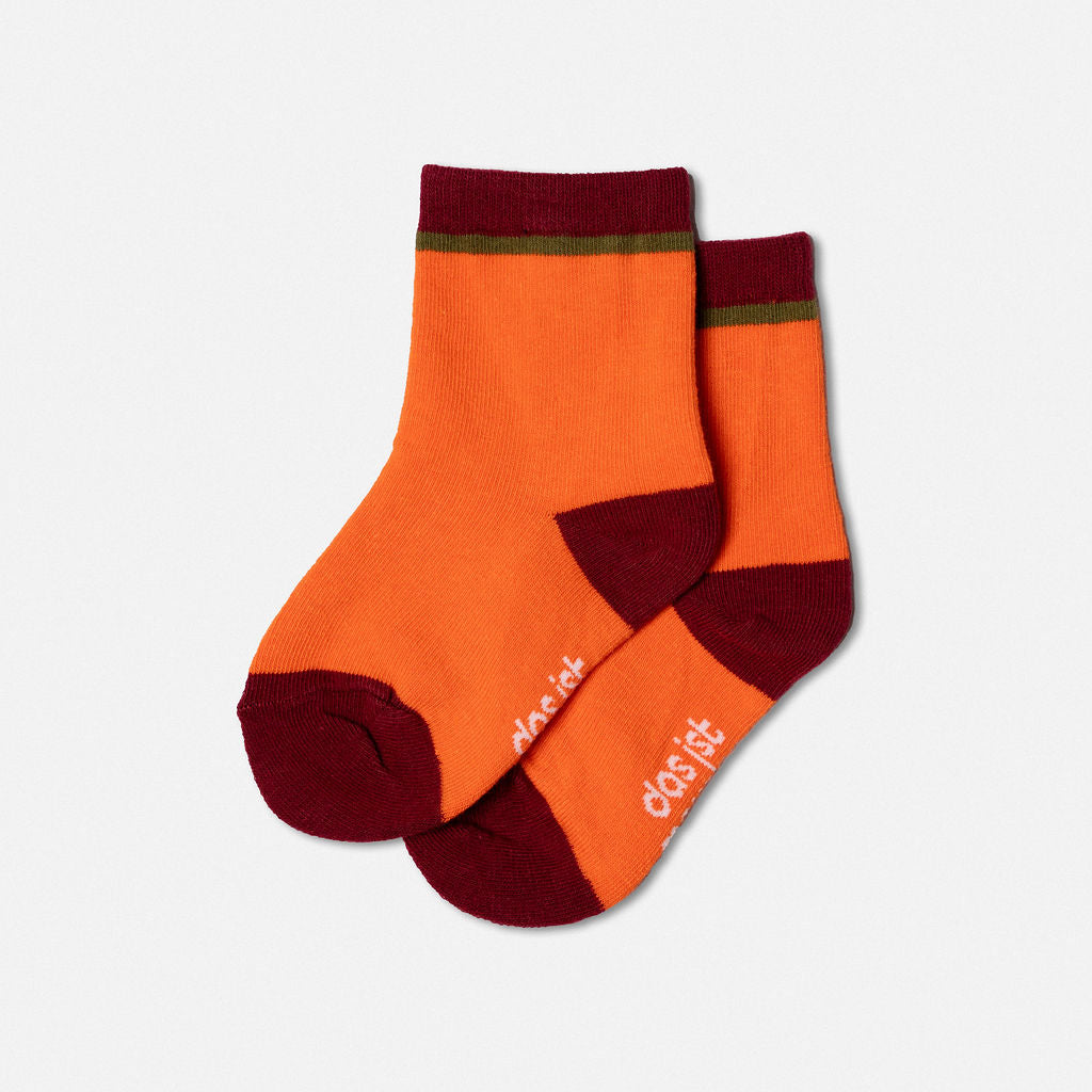 Socks Orange & Maroon