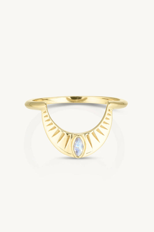 Dawn Gold Moonstone Halo 7/M