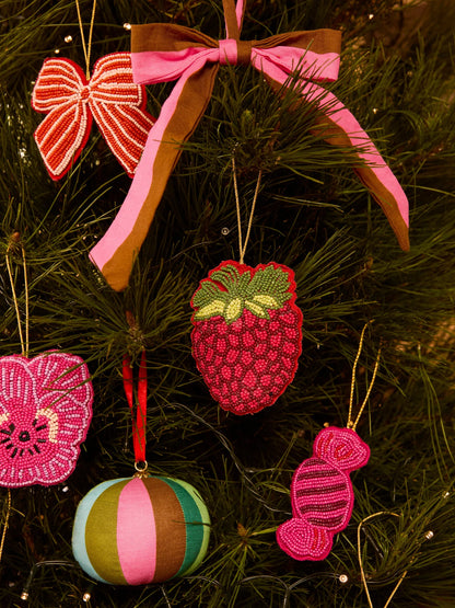 Raspberry Beaded Decoration