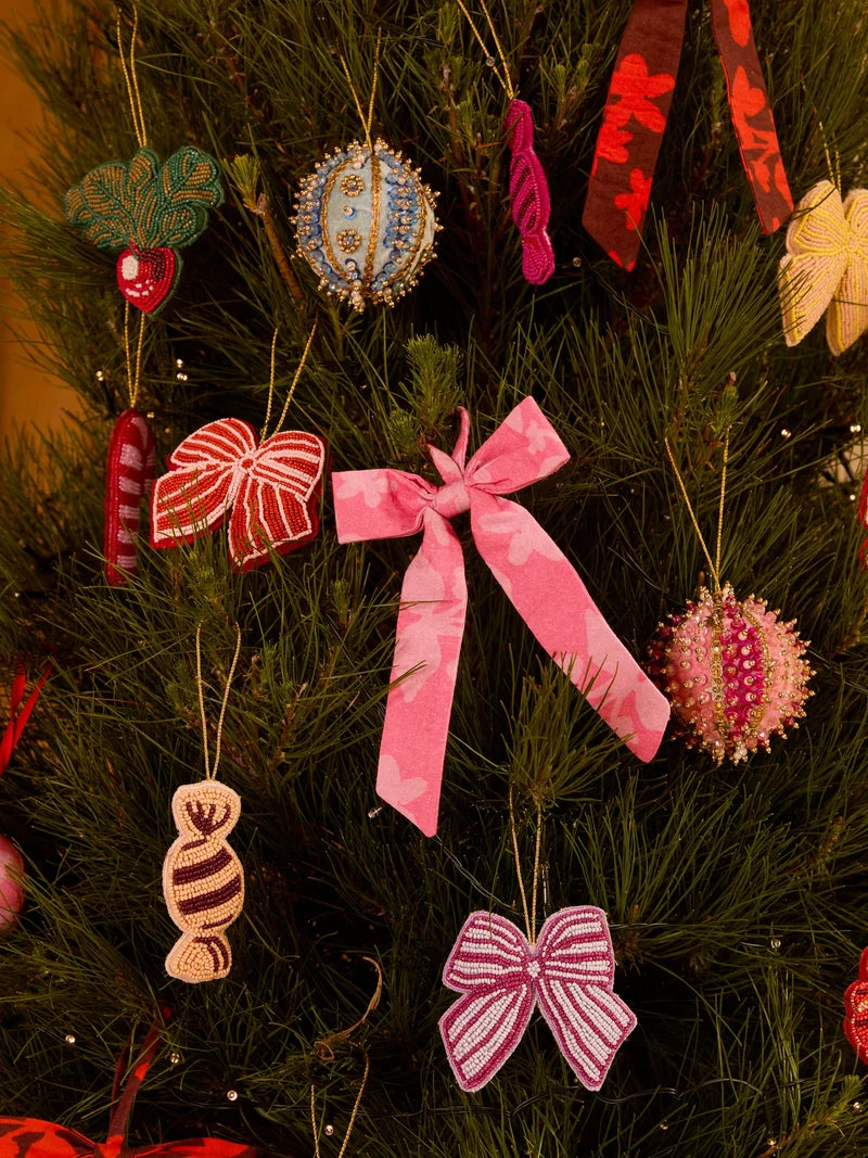 Mixed Pink Bow Christmas Decoration Set