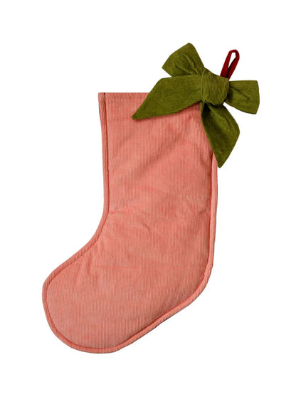 Ruby/Peach Corduroy Stocking