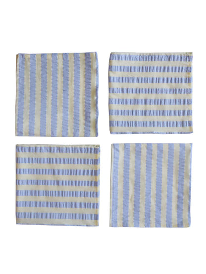 Butter Blue Seersucker Napkin Set of 4