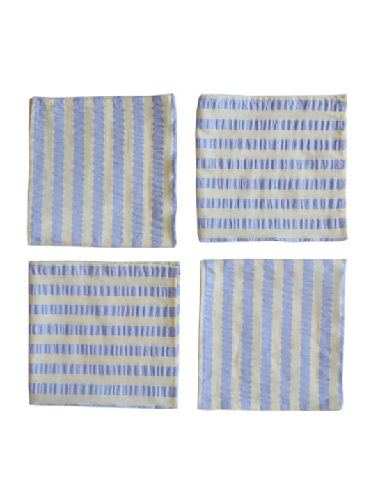 Butter Blue Seersucker Napkin Set of 4
