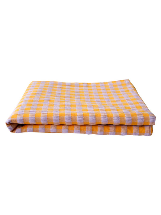 Kumquat Bloom Seersucker Tablecloth