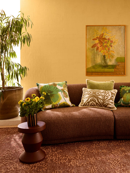 Wild Pansy Verde 60cm Cushion