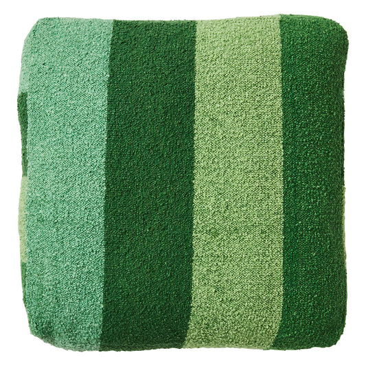 Boucle Wide Stripe Green Pouffe