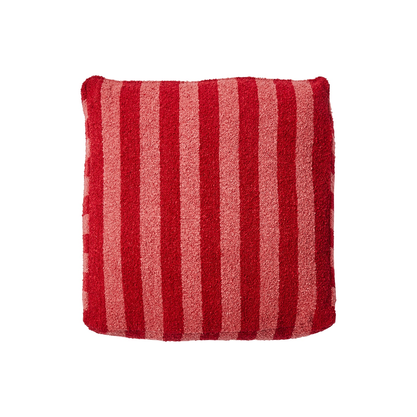Boucle Stripe Burgundy Pouffe
