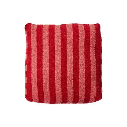 Boucle Stripe Burgundy Pouffe