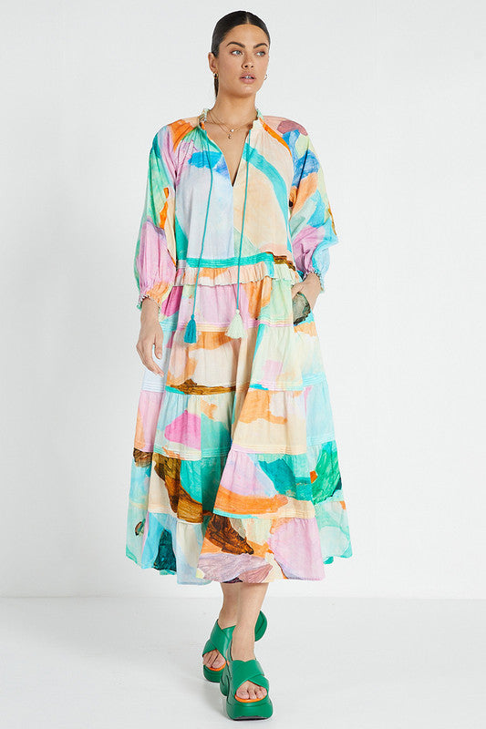 Ruffle Neck Maxi Dress - No Sun No Flowers
