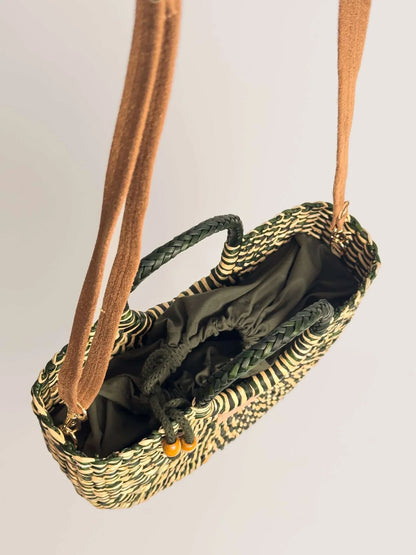 The Fiesta Crossbody - Marbled Olive + Natural