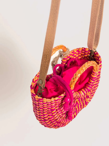 The Fiesta Mini Classic Crossbody - Marbled Fuchsia + Yellow