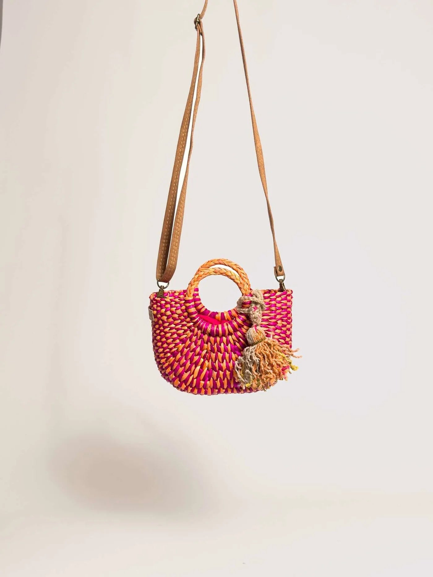 The Fiesta Mini Classic Crossbody - Marbled Fuchsia + Yellow