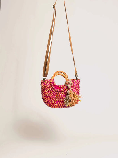 The Fiesta Mini Classic Crossbody - Marbled Fuchsia + Yellow
