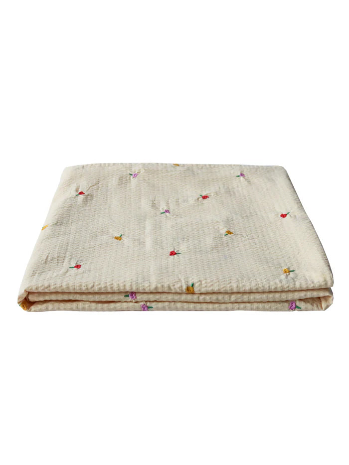 Forget Me Not Embroidered Tablecloth