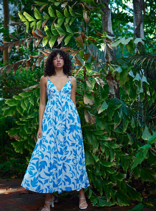 Camille Dress Mosaic Blue
