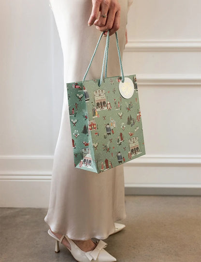 Large Gift Bag - Nordic Blue Check