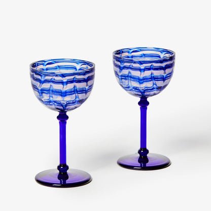 Watercolour Blue Coupes Set of 2