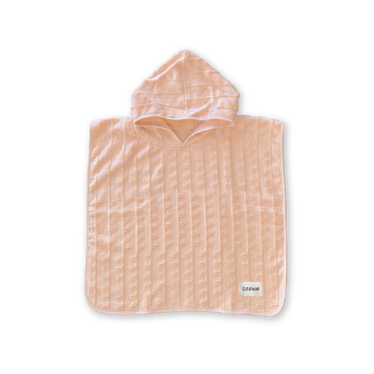 Terry Towelling Flow Poncho - Peachy