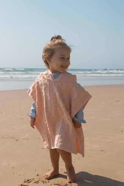 Terry Towelling Flow Poncho - Peachy