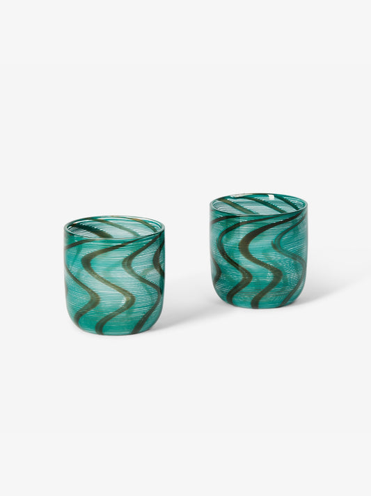 Swirl Green Tumblers (set of 2)
