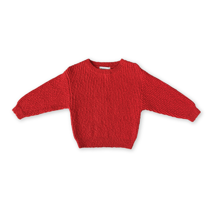 Organic Textured Boucle Knit Pull Over - Sauce