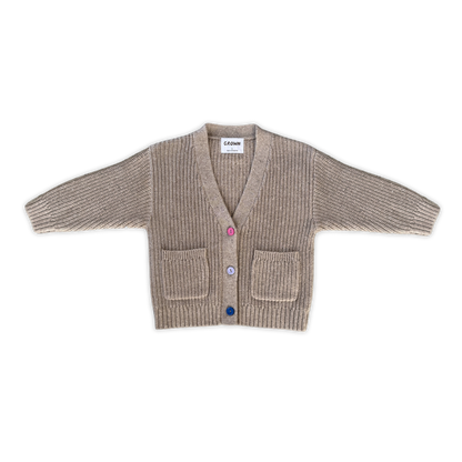 Organic Speckle Knit Cardigan - Oatmilk