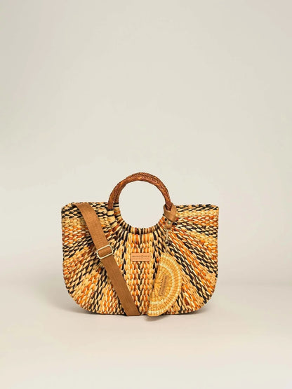 Gran Fiesta Tote w Heart ~ Marbled Browns