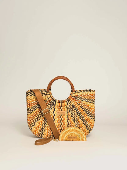 Gran Fiesta Tote w Heart ~ Marbled Browns