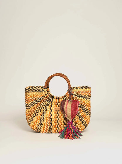 Gran Fiesta Tote w Heart ~ Marbled Browns