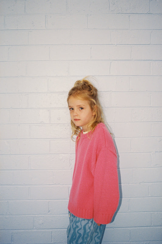 Merino Blend Knit Pull Over - Raspberry