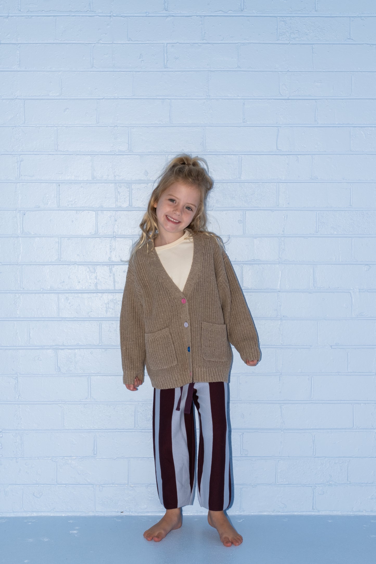 Organic Speckle Knit Cardigan - Oatmilk