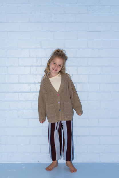 Organic Speckle Knit Cardigan - Oatmilk