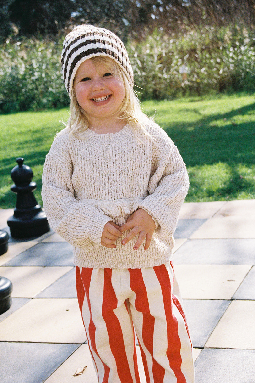 Organic Everyday Stripe Pant - Sauce