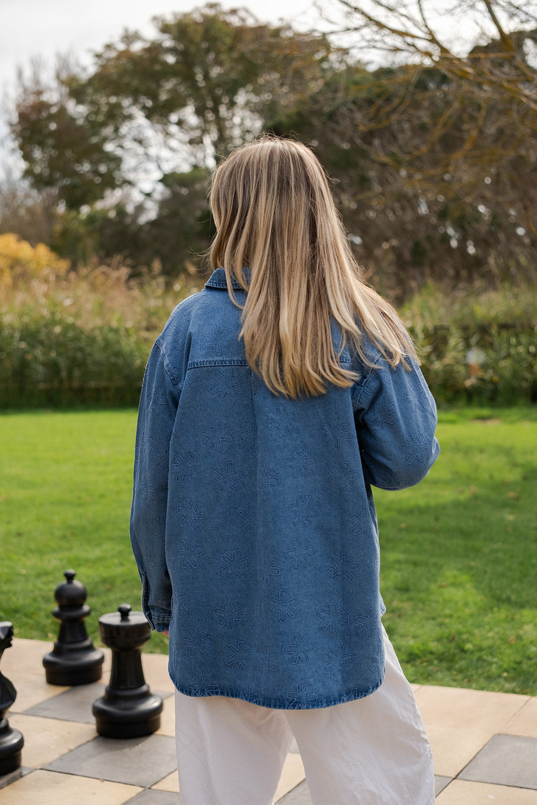 Ladies Organic Starlight Embroidery Denim Shirt