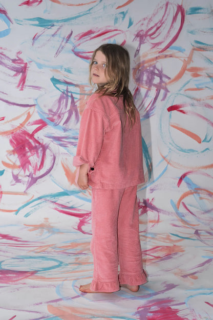 Organic Cord Shirt Jacket ~ Sorbet